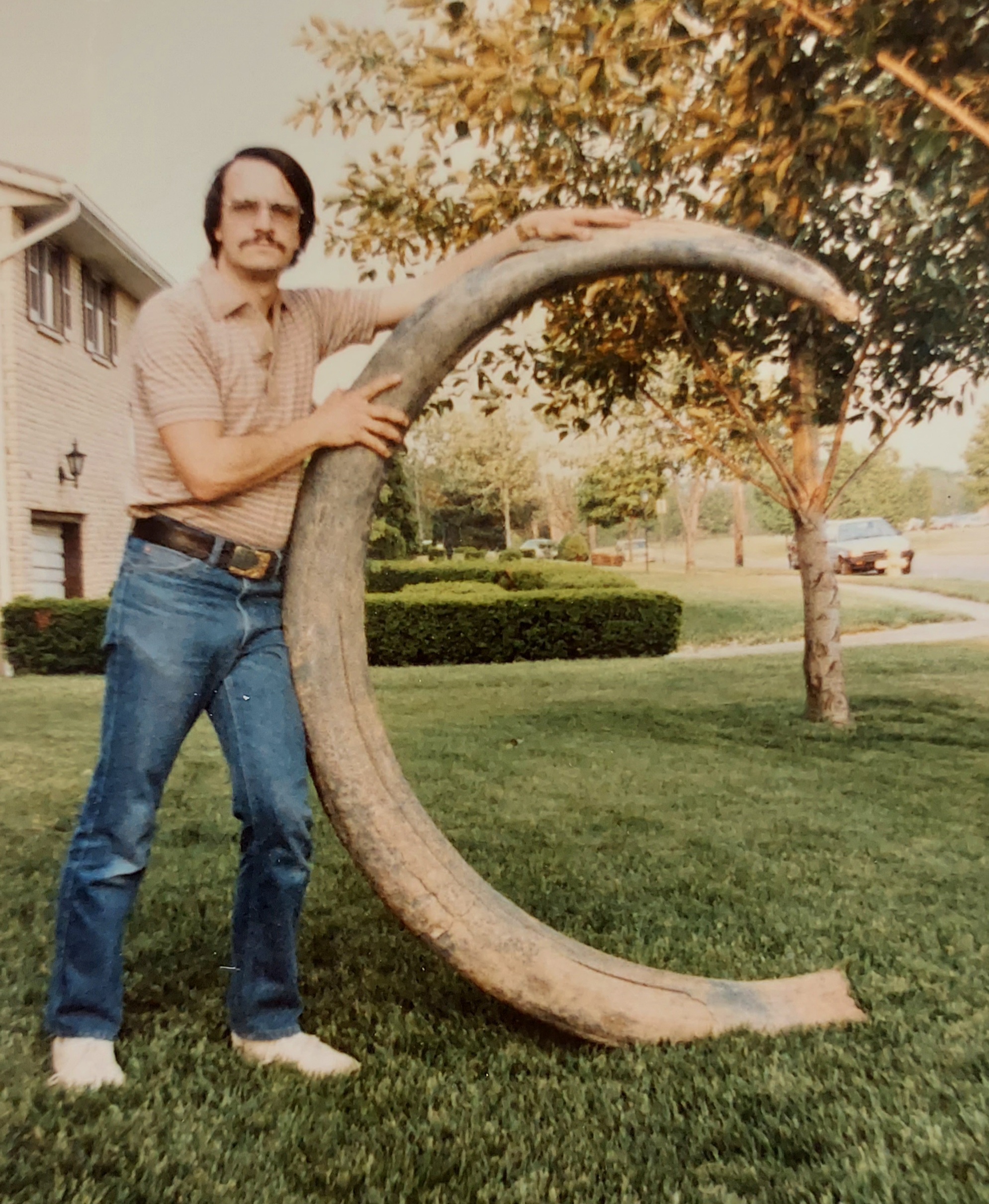 Russ Siembab holding Mammoth Tusk
